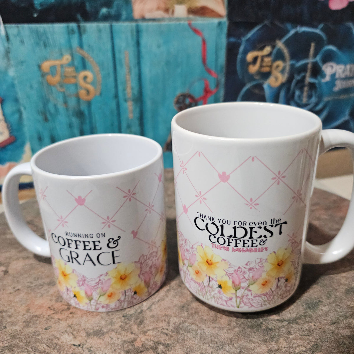 Coffee & Grace | Christian Coffee Cup - Blue
