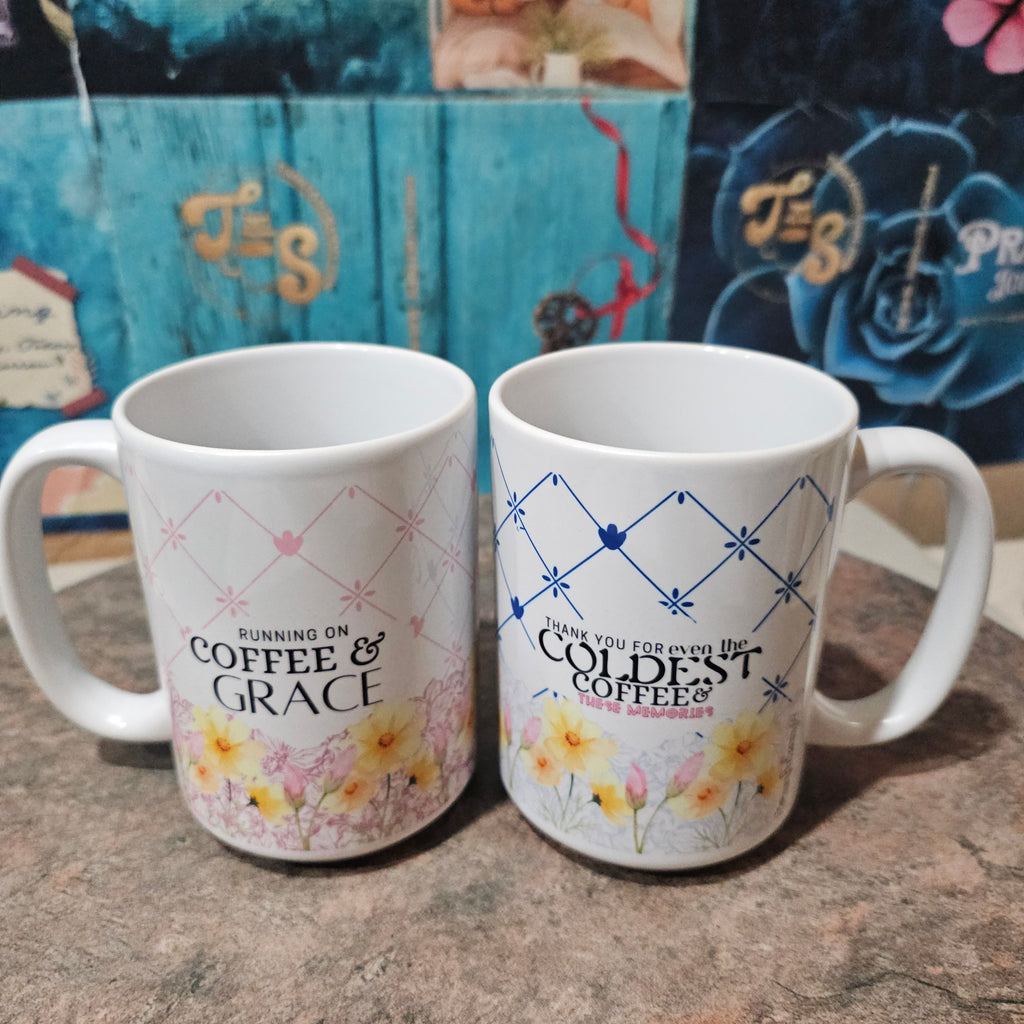 Coffee & Grace | Christian Coffee Cup - Blue