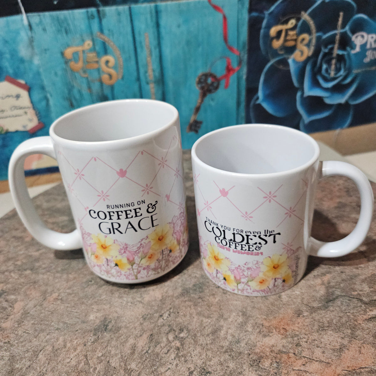 Coffee & Grace | Christian Coffee Cup - Blue