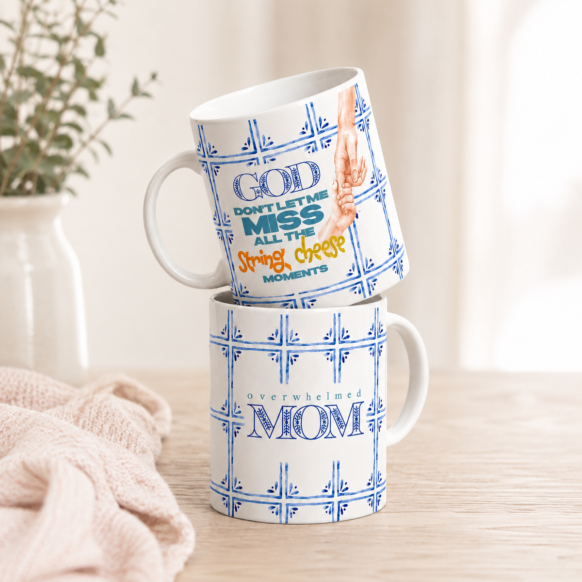 String Cheese | Christian Mom Coffee Mug – Blue