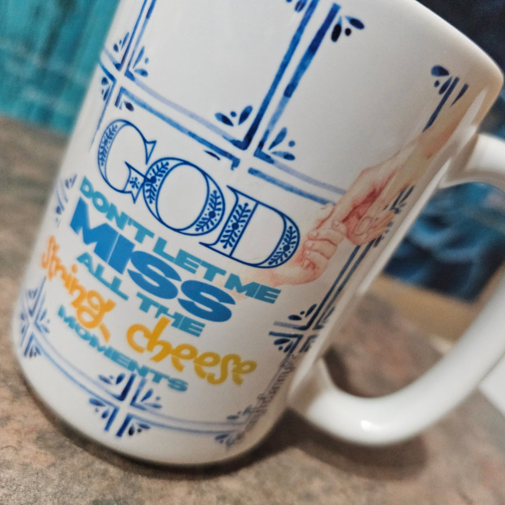 String Cheese | Christian Mom Coffee Mug – Blue