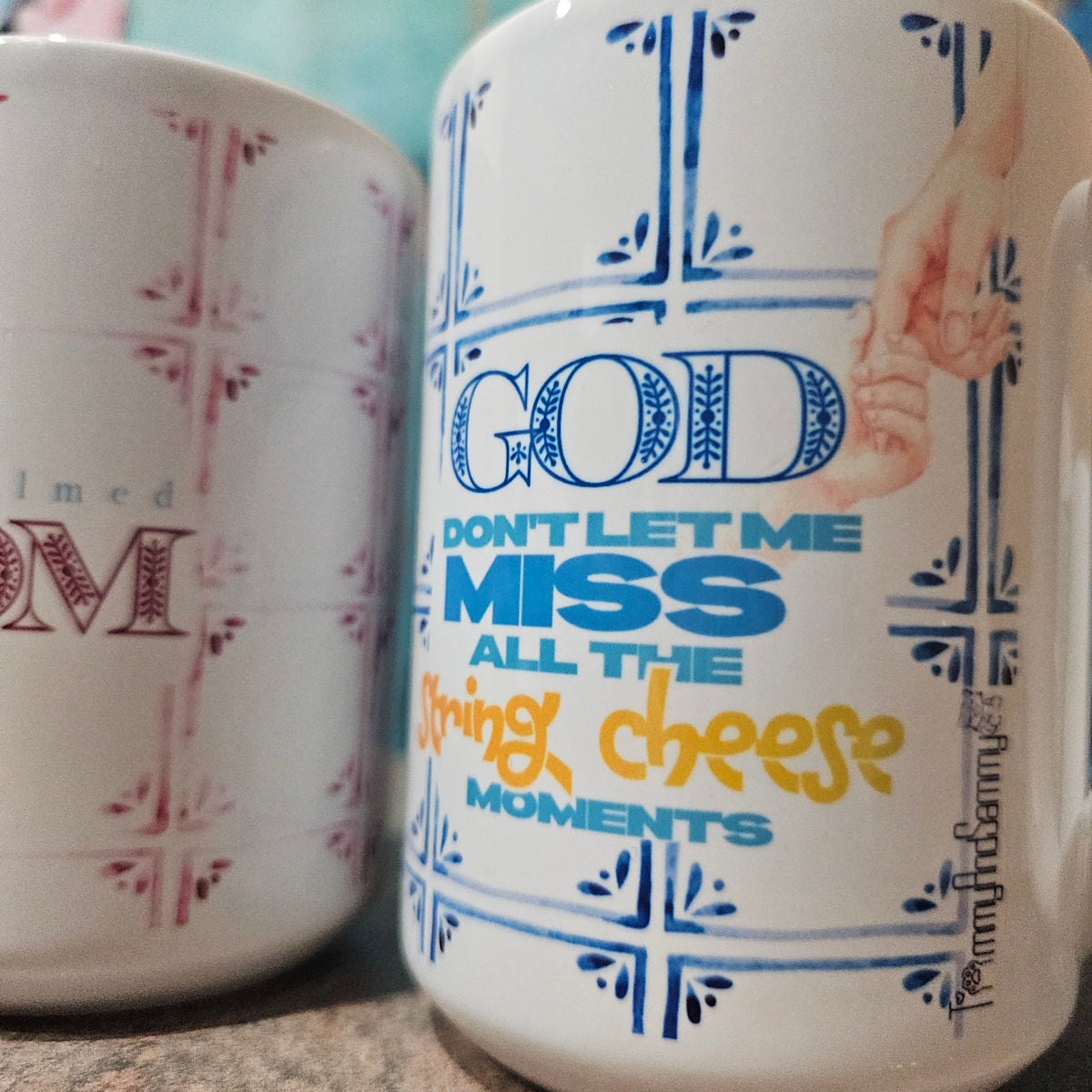 String Cheese | Christian Mom Coffee Mug – Blue