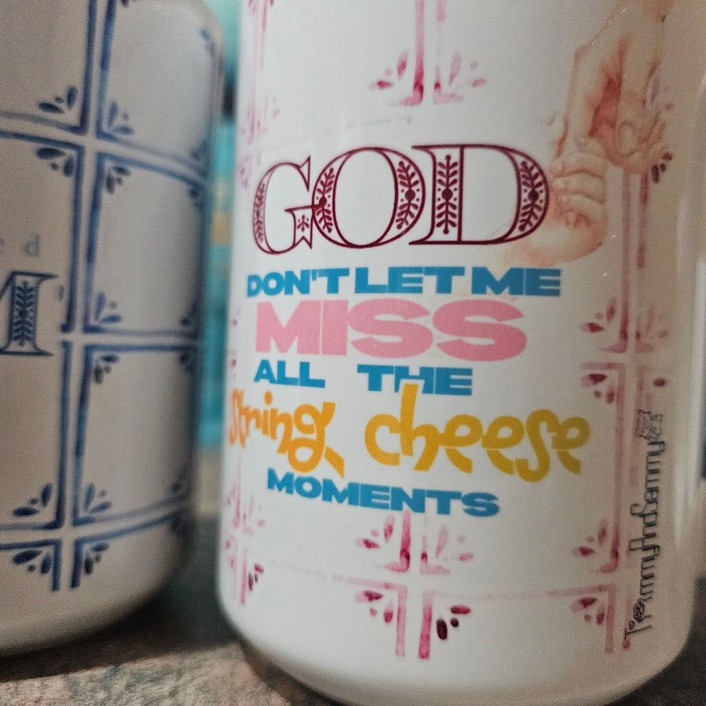 String Cheese | Christian Mom Coffee Mug – Blue