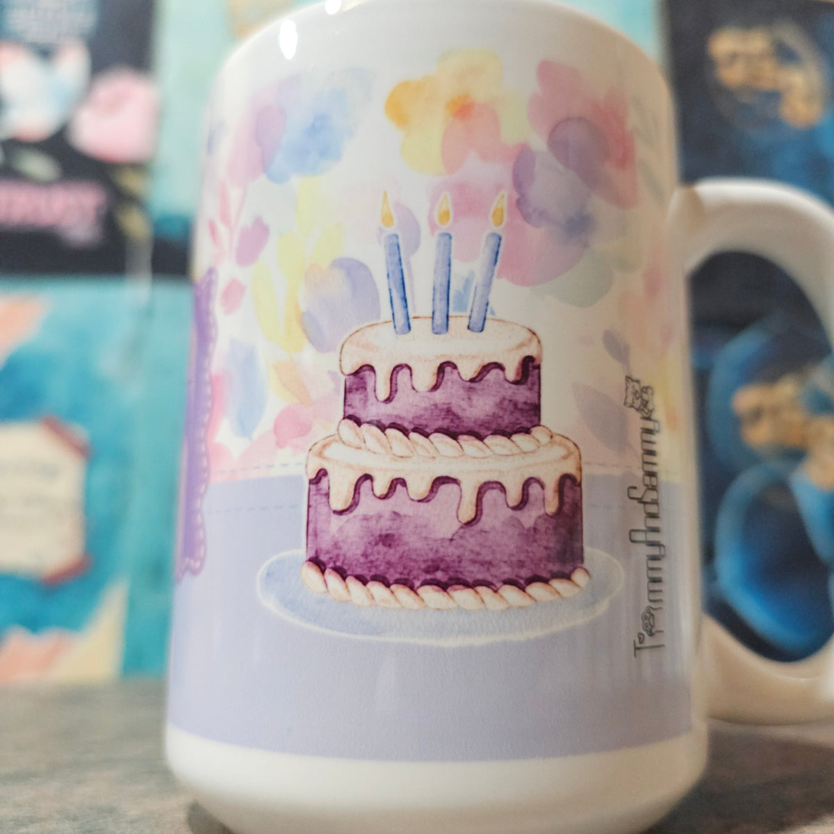 15oz Happy Birthday Mug Coffee Cat(customization available)