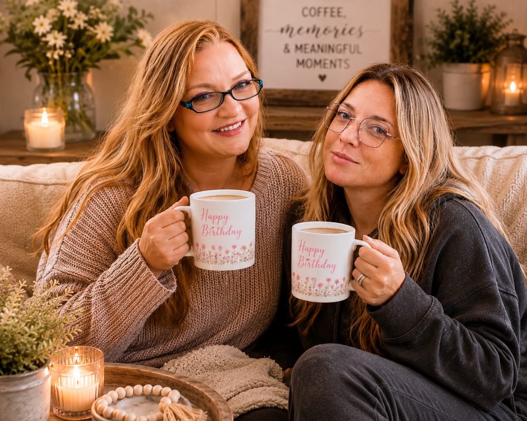 15 Happy Birthday Mug Floral(customization available)