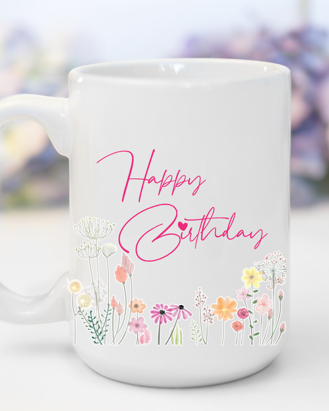 15 Happy Birthday Mug Floral(customization available)