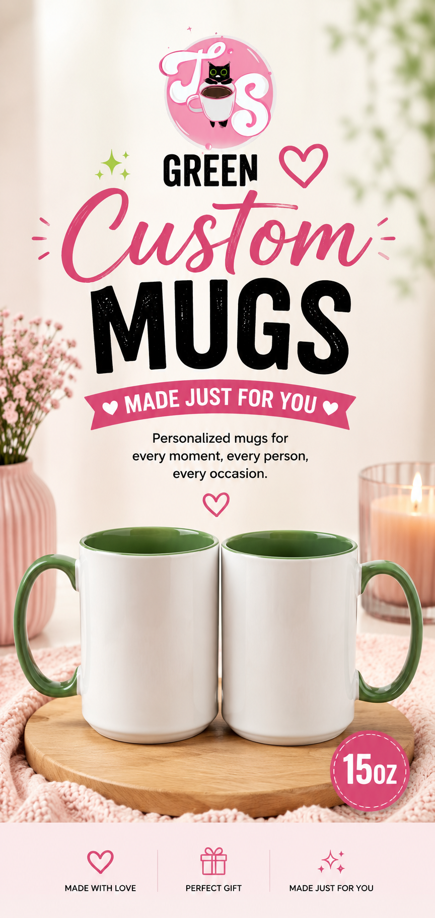 Custom Coloured Mugs 15oz