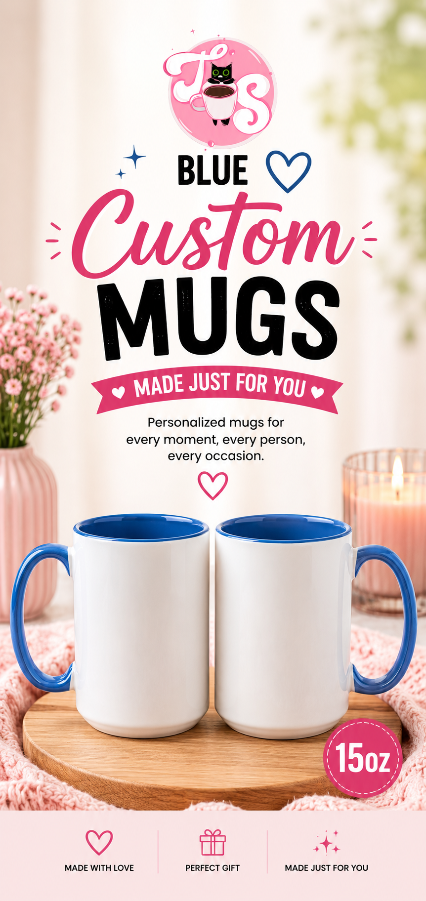 Custom Coloured Mugs 15oz