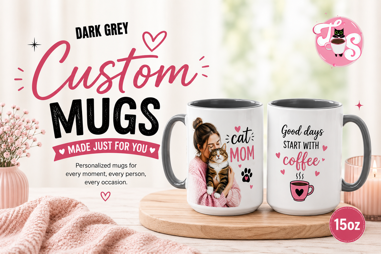 Custom Coloured Mugs 15oz