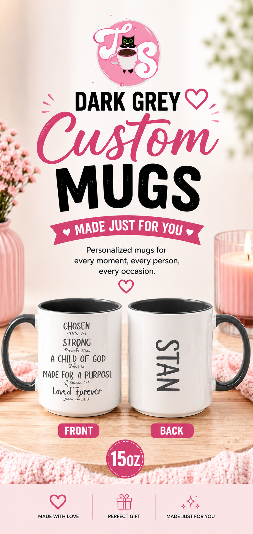 Custom Coloured Mugs 15oz
