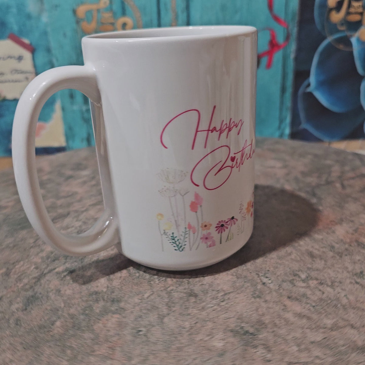 15 Happy Birthday Mug Floral(customization available)