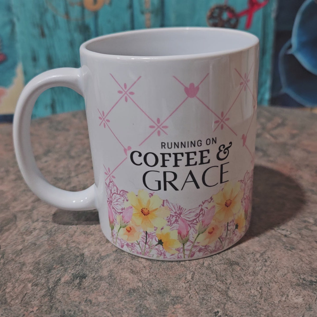 Coffee & Grace | Christian Coffee Cup - Pink