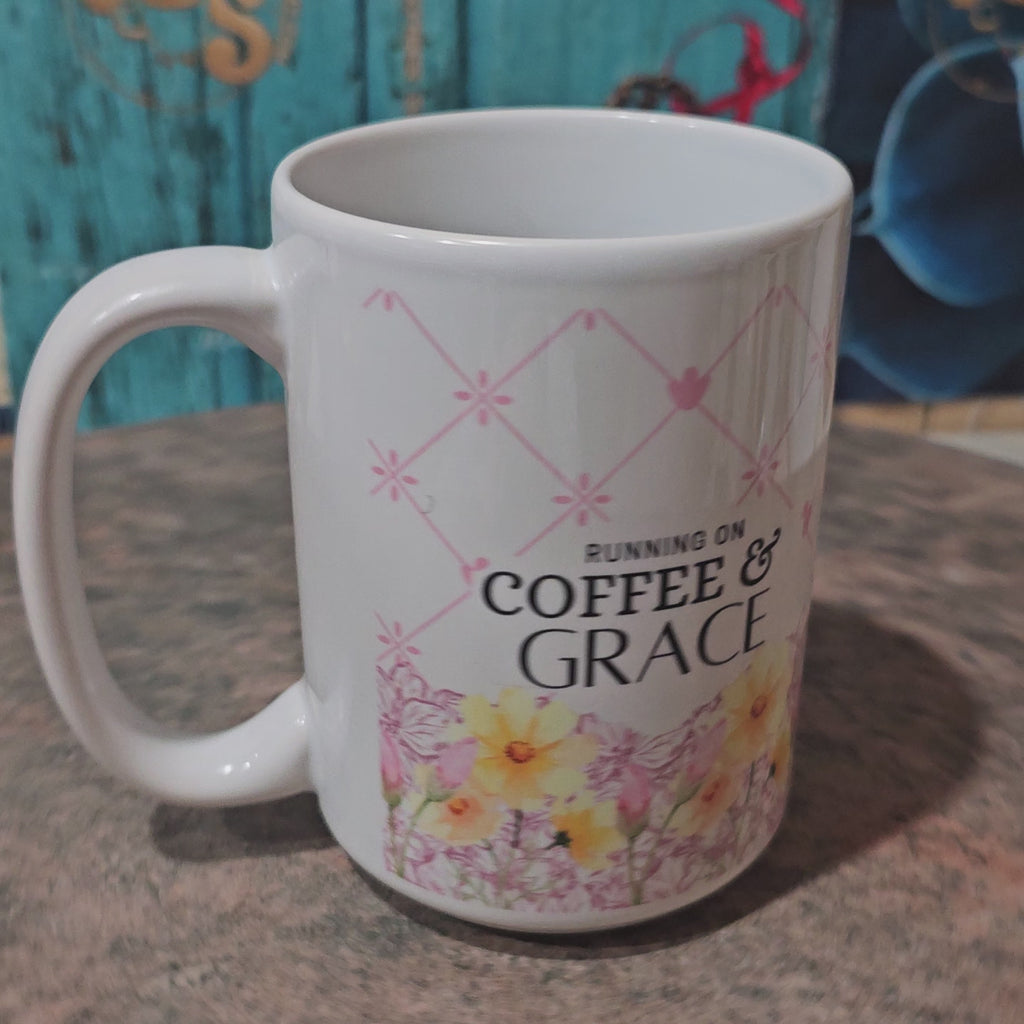 Coffee & Grace | Christian Coffee Cup - Pink