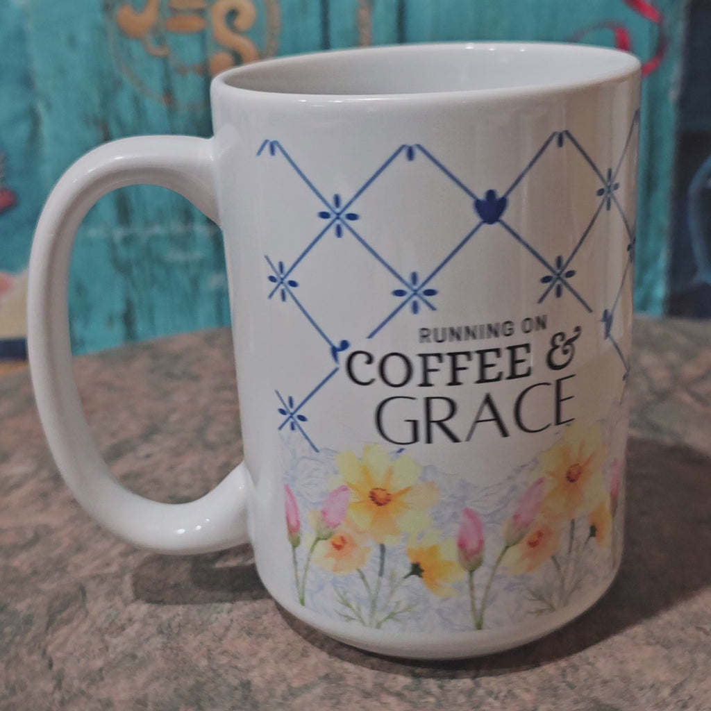 Coffee & Grace | Christian Coffee Cup - Blue