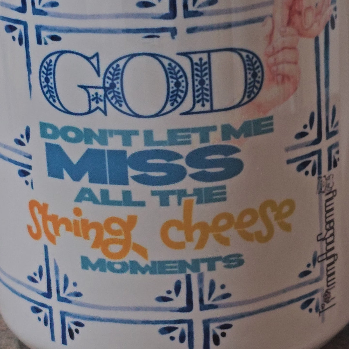 String Cheese | Christian Mom Coffee Mug – Blue